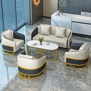 Sofá Moderno de Lujo Ligero para Sala de Recepción, Sala de Estar, Sillón, Sofá de Cuero - Product Image 3