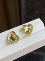 Piedra suelta de moissanita con corte de corazón en amarillo elegante, claridad VVS, gema de moissanita amarilla canaria para collar y pendientes personalizados