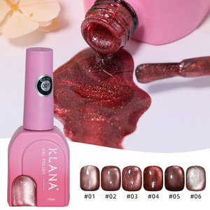 KLANA 6 Color Cat Eye Gel Polish UV Gel <b>Nail</b> Polish 15ml <b>Glitter</b> Luxury DIY Non-Toxic Liquid Bottle Format - Product Image 3
