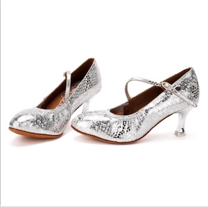 Zapatos de Baile para Mujer AG, Clásicos Plateados para Baile de Salón/Tango Latino/Vals, Tacón de 6.3 cm, Piel de Oveja Suave - Product Image 1