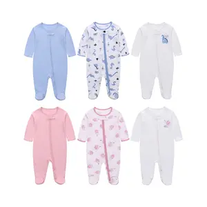 Hot Sale Kerst Baby Rompertjes 3 Pack 100% Katoen Baby Kleding Sets Winter Design Groothandel Baby Rompertjes Girl & Boy