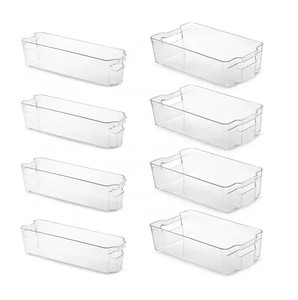 Clear Plastic Pantry Storage Rack Fridge Organizers Refrigerator Organizer Bins