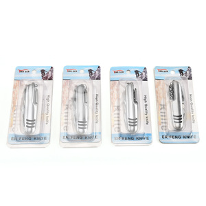 سكين جيب متعدد الوظائف من الفولاذ المقاوم للصدأ للبيع المباشر من المصنع، معدات التخييم للاستخدام الخارجي، فضي/أسود، طول إجمالي 100 سم - Product Image 5