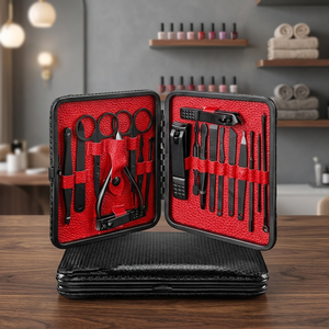 ASAP Professional Stainless Steel <b>Manicure</b> Pedicure <b>Kit</b> 10-in-1 Nail Clipper Luxurious Nail Care Set for Salon Home Use Pakistan - Product Image 2