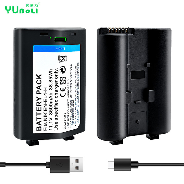 New USB Type-C Charging EN-EL4 Battery for Nikon D2, D2H, D2Hs, D2X, D2Xs, D3, D3S, D3X, F6