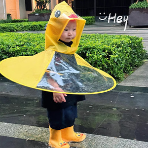 Impermeabile UFO per bambini OEM, mantella antipioggia a forma di anatra gialla, impermeabile per bambini dell'asilo per giocare sotto <span class=keywords><strong>la</strong></span> pioggia - Product Image 2