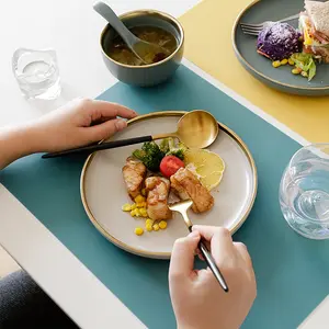 Napperon en silicone antidérapant imprimé rectangle personnalisé pour table à manger, vente en gros