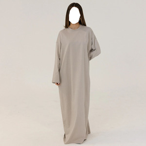 Custom 100% Cotton Oversized T-Shirt <strong>Abaya</strong> with Hidden Pockets Modest Muslim Women Dress Islamic Clothing Wholesale Plain <strong>Abaya</strong> - Product Image 3