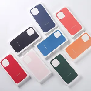 IPhone用薄型ソフトケース1413 1211ワイヤレス充電液体シリコンカバーCandy Coque Capa for iPhone X Xs 11 12 Pro Max XR