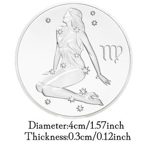 12星座乙女座お土産コインシルバーメッキコレクタブルコインロシアンダブルヘッドイーグル記念コイン - Product Image 3
