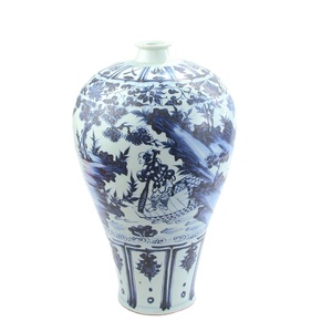 Vase en porcelaine antique RZNo01 de la dynastie <span class=keywords><strong>Yuan</strong></span>, bleu et blanc, Xiaohe Chasing Hanxin sous la lumière de la lune - Product Image 1