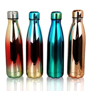 Модная Спортивная бутылка для питья из нержавеющей стали объемом 500 мл, удерживающая тепло бутылка с УФ-рисунком