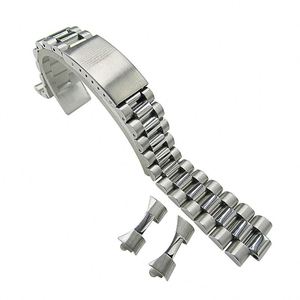 <span class=keywords><strong>Bracelet</strong></span> de <span class=keywords><strong>montre</strong></span> de luxe en acier inoxydable de style président <span class=keywords><strong>Bracelet</strong></span> de 22mm avec extrémités incurvées - Product Image 1