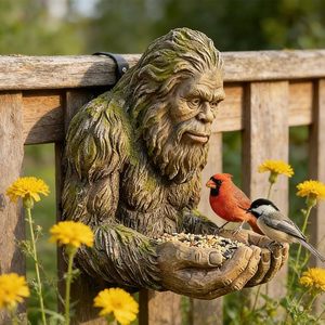 Nuovo Mangiatoia per Uccelli Bigfoot in Resina, Decorazione per Casa e Giardino, Luogo per l'Atterraggio degli Uccelli, Ciondolo Artistico - Product Image 4