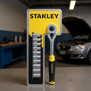 Jeu de clés à cliquet Stanley 10 pièces métriques avec poignée à dégagement rapide pour réparation automobile - Product Image 3