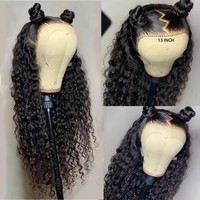 Perruque Lace Frontale en Cheveux Humains Bouclés Ondulés Profonds HD 13x6 Transparente, Densité 200, 30-34 Pouces, Perruques Lace Front en Cheveux Humains 13x4