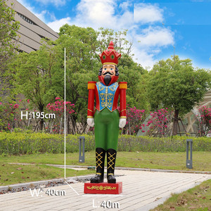 Statua Schiaccianoci a grandezza naturale in fibra di vetro per esterni, impermeabile, stile Art Déco, scultura decorativa natalizia a forma di soldato re per centri commerciali e giardini - Product Image 3