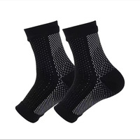 Chaussettes de sport athlétiques professionnelles à bout ouvert, antidérapantes, en coton et polyester, à compression, pour la protection de la cheville, pour le commerce transfrontalier