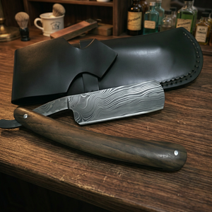 Rasoir droit classique vintage pliable avec manche en bois et étui de protection pour le corps, le visage et le maillot, idéal pour la barbierie et le toilettage. - Product Image 5