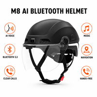 Casque intelligent pour moto avec commande vocale par IA, fonctionnalités IA, casque Bluetooth, kit casque Bluetooth, casque intelligent pour moto
