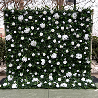 Mur de fleurs artificielles en tissu 3D/5D DKB personnalisé, panneau mural de roses en soie artificielle pour mariage, toile de fond décorative