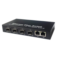 Convertidor de Medios SFP de Alta Velocidad, Switch de Red Gigabit Ethernet, 4 SFP + 2 RJ45, Switch de Fibra Óptica, Convertidor de Medios de Fibra Óptica