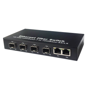 Convertidor de Medios SFP de Alta Velocidad, Switch de Red Gigabit Ethernet, 4 SFP + 2 RJ45, Switch de Fibra Óptica, Convertidor de Medios de Fibra Óptica - Product Image 4