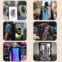 Reproductor de Publicidad Digital para Mochila Móvil con Pantalla Táctil LCD Impermeable IP65 de 18.5/21.5/27 Pulgadas para Uso en el Metro