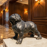 Sculpture emblématique de bouledogue en bronze - Statue de bouledogue anglais grandeur nature sur mesure avec options personnalisées, sculpture en bronze