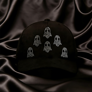 قبعة بيسبول عالية الجودة من 5 قطع مصنوعة من الجلد المدبوغ للأعمال والجولف، مزينة بأحجار الراين اللامعة بنمط شبحي، قبعة مكسيكية 31 إل ماجو داني - Product Image 2