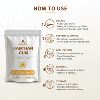 Poudre de Gomme Xanthane de Haute Pureté Kangherb, Épaississant et Stabilisant de Qualité Alimentaire