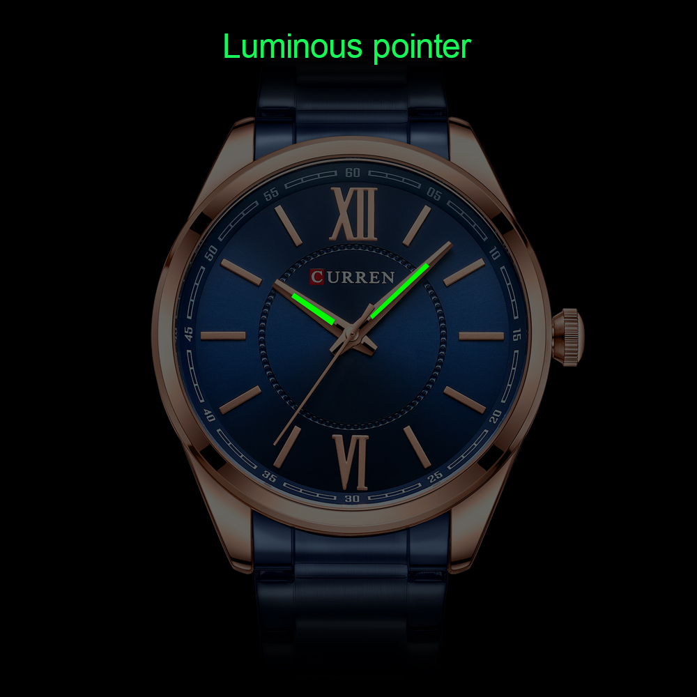 CURREN 8423 Simple Business Quartz Watches Gold Colour Classic Stainless Steel Wristwatches with Luminous Hands Male Clock
