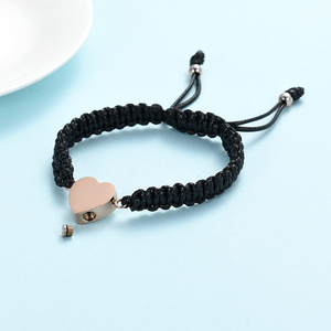 Pulsera <span class=keywords><strong>de</strong></span> urna <span class=keywords><strong>de</strong></span> corazón para cenizas, cuerda trenzada negra, brazalete ajustable, joyería <span class=keywords><strong>de</strong></span> cremación <span class=keywords><strong>de</strong></span> acero inoxidable, regalo conmemorativo para mujeres - Product Image 3