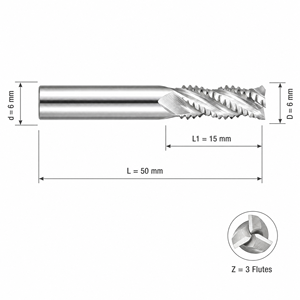 Fraise à dégrossir haute performance pour CNC, outil de fraisage en carbure, ODM/OEM pour un fraisage efficace des rainures en aluminium et en métal - Product Image 3