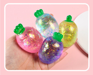 CHENXI Balle anti-stress sensorielle à rebond lent en maltose et carotte, jouet de décompression à presser pour enfants 4.5x6.5cm 66.5g - Product Image 6