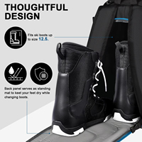 Sac à dos de voyage avancé pour homme, 50L grande capacité, imperméable, pour bottes de ski, snowboard, casque, lunettes, avec compartiment pour skis secs et mouillés