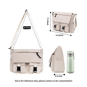 Bolso bandolera para ordenador portátil con logotipo personalizado para hombres y mujeres, bolso universitario informal con asa larga para viajes de oficina, uso universitario - Product Image 3