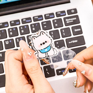 Spot Wholesale Ins Cute <b>Anime</b> West Highland Key Chain Student High Value Bag DIY Pendant Cartoon Acrylic Dog UV Printing - Product Image 2