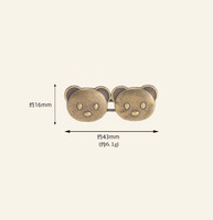 Jeans mignons en forme d'ours, ajustables à la taille, avec boutons détachables en alliage plaqué