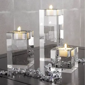 Candle holders wedding Crystal Crafts K9 Glass Candle Holders for Home Decoration