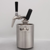 Système de kit de fût à bière maison, machine à café froid nitro maison, 64 oz / 2 L en acier inoxydable, kit de distributeur de mini fût