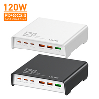 LDNIO Q605 120w 6 ports USB C Station de charge Multiple Port Type C Adaptateur de chargeur de bureau rapide pour iPhone Tablette Macbook Ordinateur portable