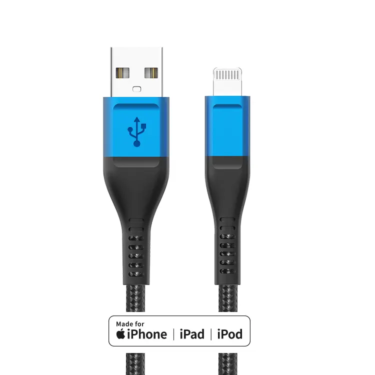 MFI Certified USB Lighting Cable Aluminum alloy And Nylon Braided for Apple IOS PD 18W Fast Charging Cable Data Cabo Transmison