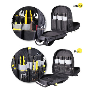 Ba lô đựng dụng cụ thợ điện thời trang chống nước chất liệu polyester có khóa kéo, dày dặn, kích thước 30x20x20cm, mã sản phẩm HWB-0000, xuất xứ Trung Quốc - Product Image 1