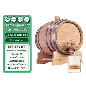 Barriles de vino de madera de roble marrón vintage de alta calidad personalizados de fábrica hechos a mano