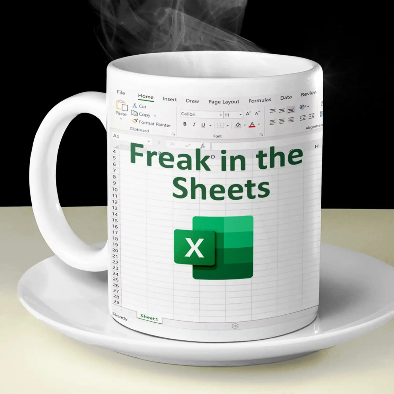 LLX572 Freak in the Sheets Spreadsheet Mug Novelty Gift Cup for Accountant Coworker Funny Ceramics Coffee Excel Mugs