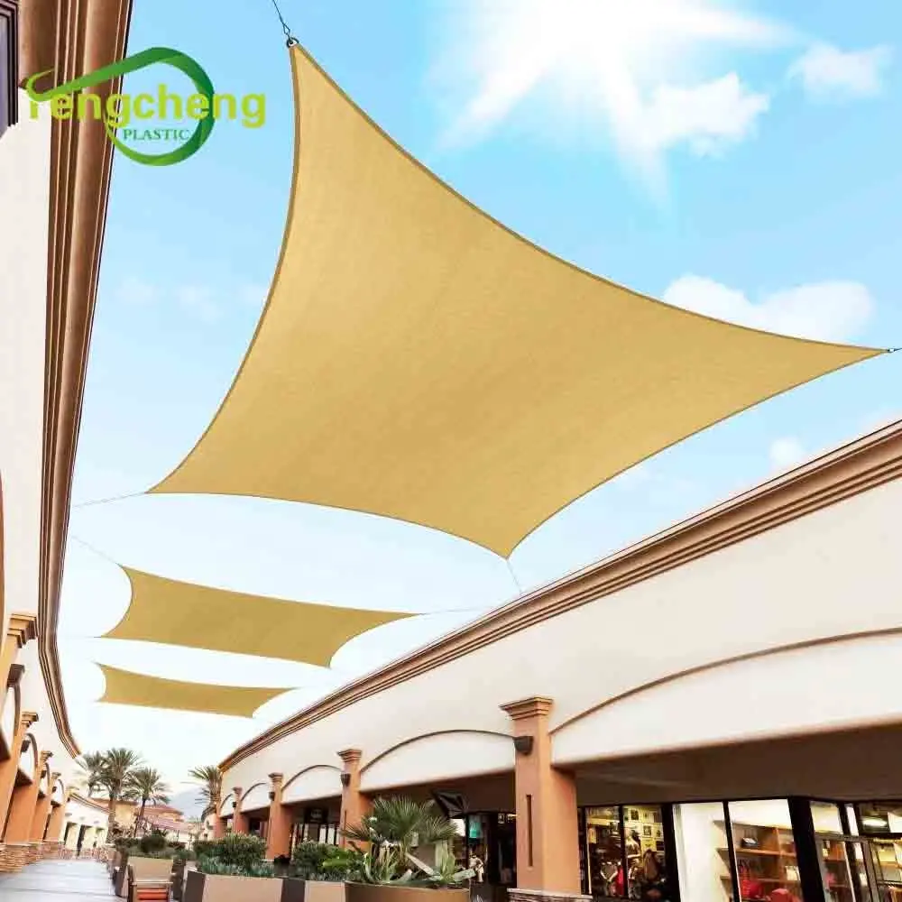 china product square hdpe material shading and cooling outdoor/garden/patio sun shade sail triangle 16' x 16'