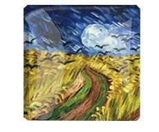 Imanes Promocionales Magnéticos Suaves para Refrigerador con Diseño de la Noche Estrellada de Van Gogh y Girasoles, en Forma de Cuadrado de Cristal - Product Image 4