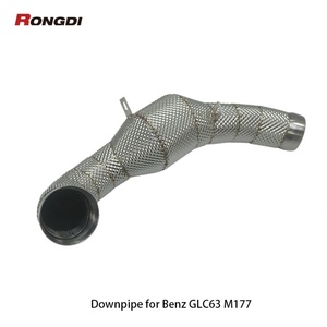 ท่อไอเสียสแตนเลส 304 พร้อมเรโซเนเตอร์สำหรับ Mercedes-Benz GLC63 AMG M177 4.0T ปี 2018-2022 ท่ออัพเกรด - Product Image 2