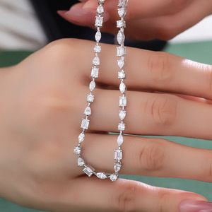 فلاش سوبر أحدث تصميم 10k الذهب الأبيض D vs IGI. قلادة معملية من الماس بتصميم فريد للنساء قلادة مكتنزة - Product Image 2